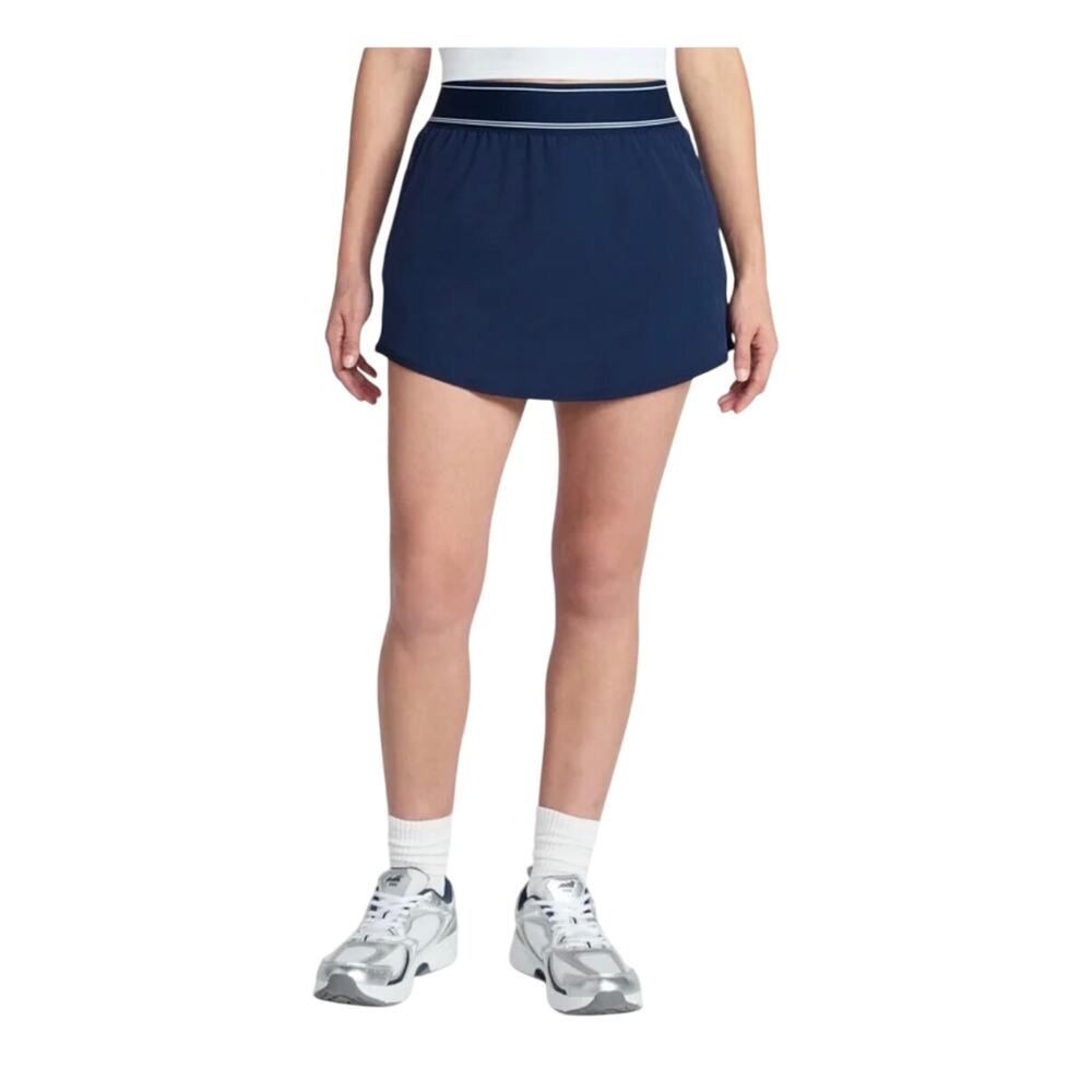 Avia Women’s tennis skort, navy blue, striped waistband, builtin shorts, Size XL
